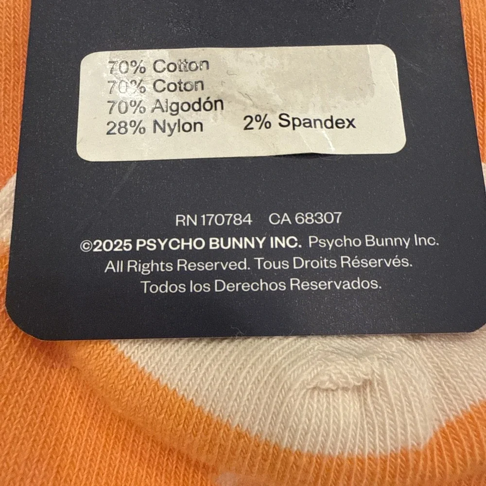 Psycho Bunny Men's Papaya All Over Logo Dress Socks Cotton Blend New One Size
